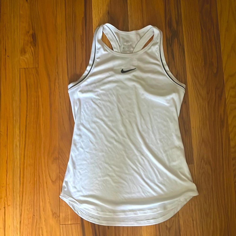 white nike tank top/muscle tee